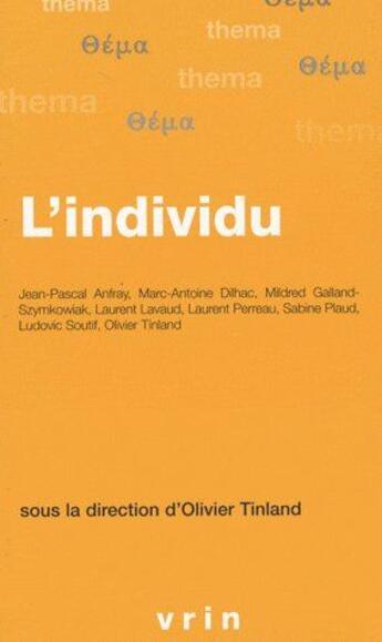 Couverture du livre « L'individu » de  aux éditions Vrin