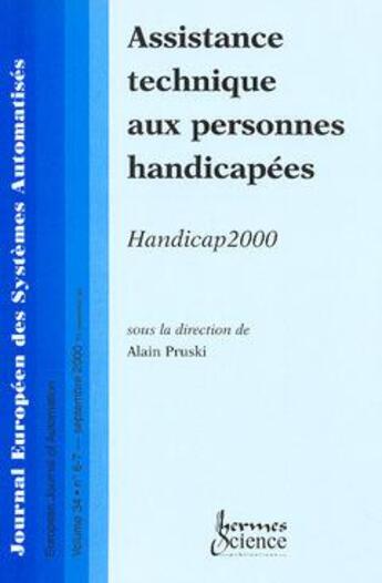 Couverture du livre « Assistance technique aux personnes handicapées » de Pruski aux éditions Hermes Science Publications