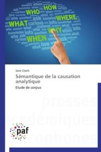 Couverture du livre « Sémantique de la causation analytique » de Sami Chatti aux éditions Presses Academiques Francophones