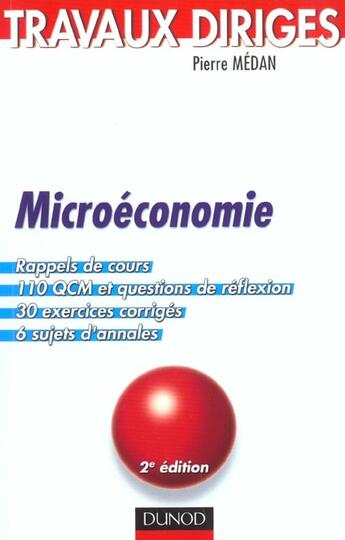 Couverture du livre « Microeconomie ; Td ; 2e Edition » de Pierre Medan aux éditions Dunod