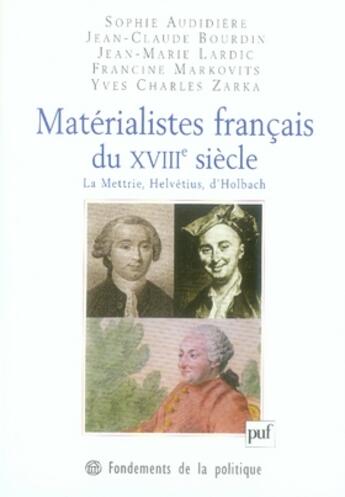 Couverture du livre « Matérialistes français du XVIII siècle » de  aux éditions Puf