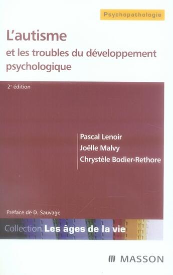 Couverture du livre « L'autisme et les troubles du développement psychologique(2e édition) » de Lenoir Pascal aux éditions Elsevier-masson