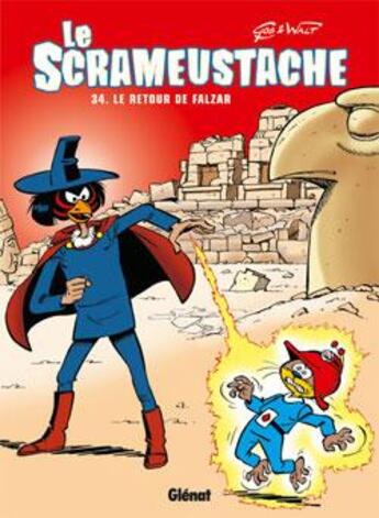 Couverture du livre « Le Scrameustache Tome 34 : le retour de Falzar » de Gos et Walt aux éditions Glenat