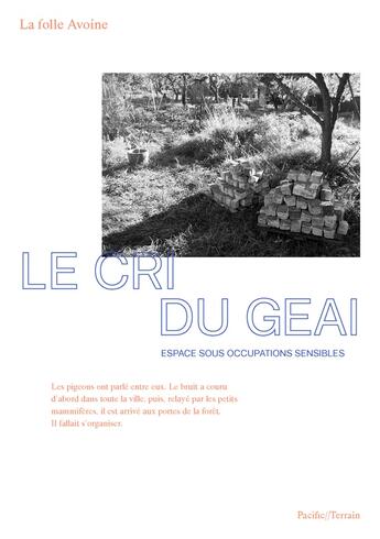 Couverture du livre « Le cri du geai : Espace sous occupations sensibles » de La Folle Avoine aux éditions Art Et Fiction