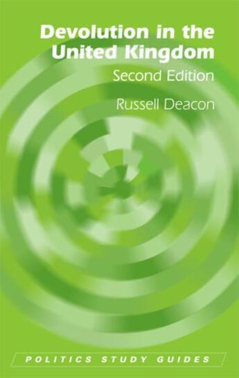 Couverture du livre « Devolution in the United Kingdom » de Deacon Russell aux éditions Edinburgh University Press