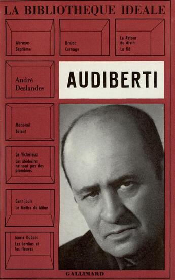 Couverture du livre « Audiberti » de Deslandes Andre aux éditions Gallimard