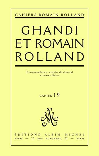 Couverture du livre « Gandhi et Romain Rolland » de Romain Rolland aux éditions Albin Michel