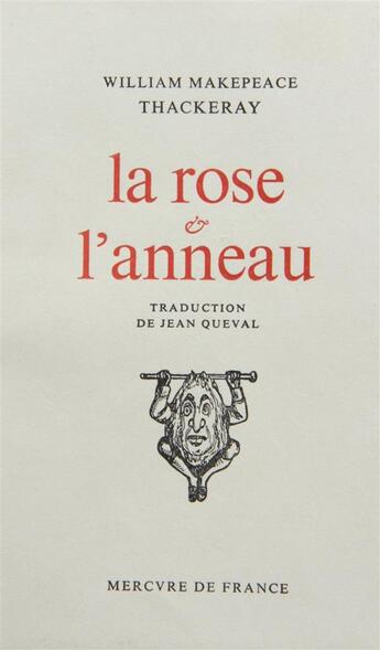 Couverture du livre « La rose et l'anneau » de Thackeray W M. aux éditions Mercure De France