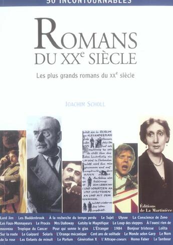 Couverture du livre « Romans du xxe siecle » de Joachim Scholl aux éditions La Martiniere