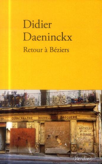 Couverture du livre « Retour à Béziers » de Didier Daeninckx aux éditions Verdier