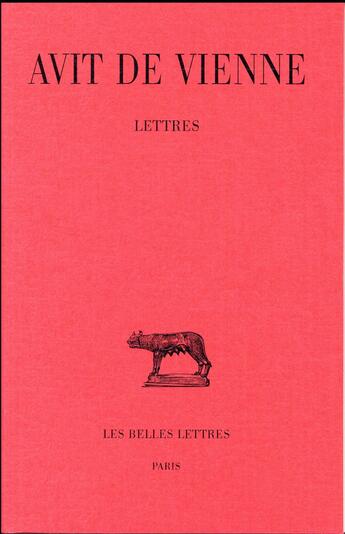 Couverture du livre « Lettres » de Avit aux éditions Belles Lettres