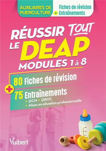 Couverture du livre « Auxiliaires de puériculture ; réussir tout le DEAP ; modules 1 à 8 » de Frederique Jaquet aux éditions Vuibert