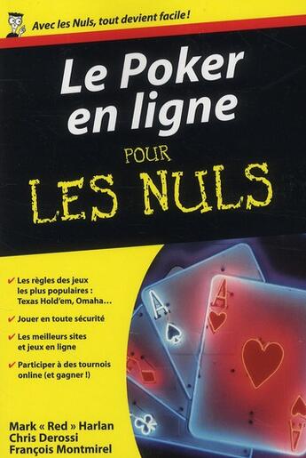 Couverture du livre « Le poker en ligne pour les nuls » de Harlan/Derossi aux éditions First