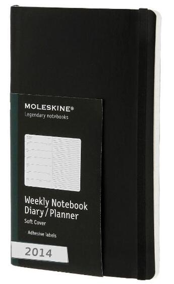 Couverture du livre « Agenda semainier-carnet 2014 grand format noir couverture souple » de Moleskine aux éditions Moleskine Papet