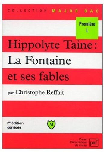 Couverture du livre « Hippolyte taine la fontaine & ses fa » de Reffait C aux éditions Belin Education