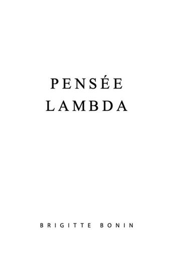 Couverture du livre « Pensée lambda » de Brigitte Bonin aux éditions Books On Demand