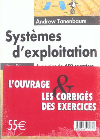 Couverture du livre « SYSTEMES D'EXPLOITATION ; LIVRE ET CORRIGES » de Andrew Tanenbaum aux éditions Pearson