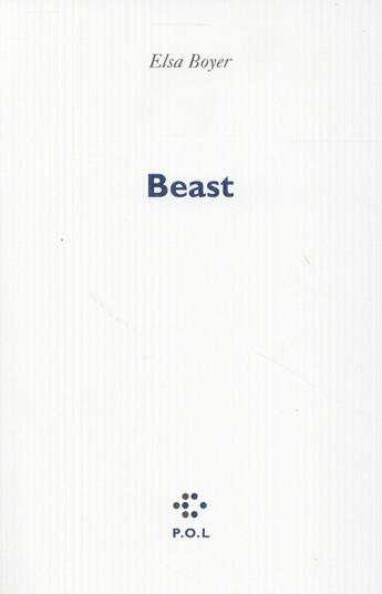 Couverture du livre « Beast » de Elsa Boyer aux éditions P.o.l