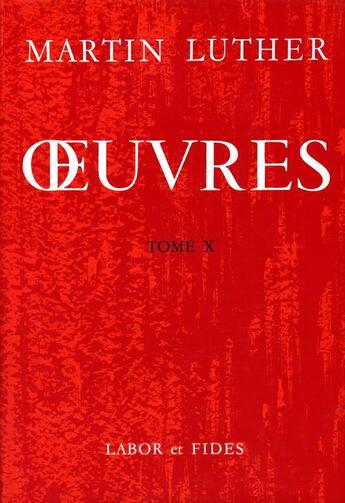 Couverture du livre « Oeuvres luther t.10 br lab » de  aux éditions Labor Et Fides