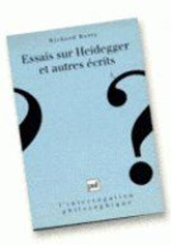 Couverture du livre « Essais sur heidegger & autres ecrits » de Rorty R aux éditions Puf