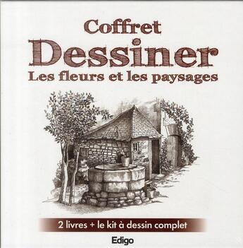 Couverture du livre « Coffret dessiner les fleurs et les paysages » de  aux éditions Edigo