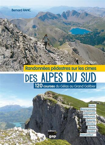 Couverture du livre « Randonnees pedestres sur les cimes des alpes du sud » de Bernard Ranc aux éditions Gap