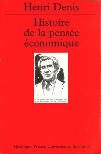 Couverture du livre « Histoire De La Pensee Economique » de Denis/Henri aux éditions Puf