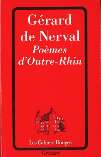 Couverture du livre « Poèmes d'outre-Rhin » de Nerval Gerard aux éditions Grasset