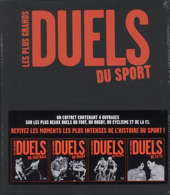 Couverture du livre « Les plus grands duels du sport ; coffret ; football, rugby, cyclisme, formule 1 » de  aux éditions Tana