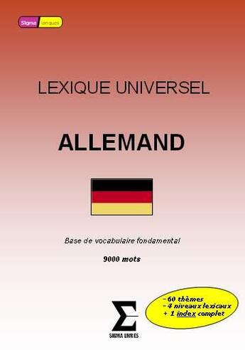 Couverture du livre « Lexique universel allemand » de Christian Lassay aux éditions Sigma Livres