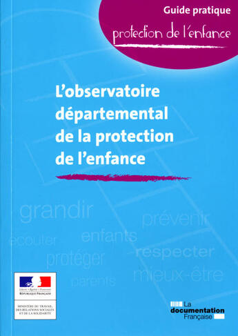 Couverture du livre « L'observatoire départemental de la protection de l'enfance » de  aux éditions Documentation Francaise