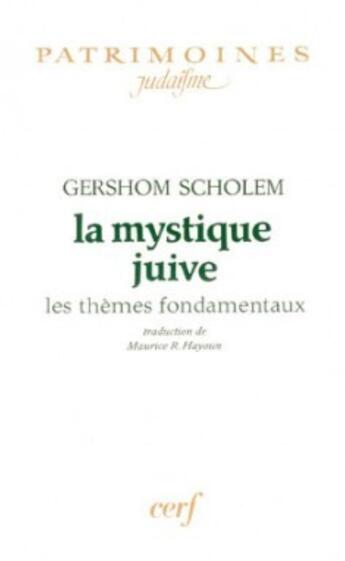 Couverture du livre « La mystique juive » de Gershom Gerhard Scholem aux éditions Cerf