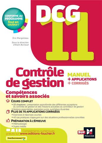 Couverture du livre « Dcg 11 - controle de gestion - manuel et applications » de Margotteau/Burlaud aux éditions Foucher