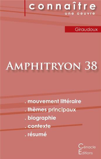 Couverture du livre « Amphitryon 38, de Jean Giraudoux » de  aux éditions Editions Du Cenacle