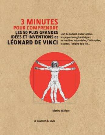 Couverture du livre « 3 minutes pour comprendre les 50 plus grandes idées et inventions de Léonard de Vinci » de Marina Wallace aux éditions Courrier Du Livre