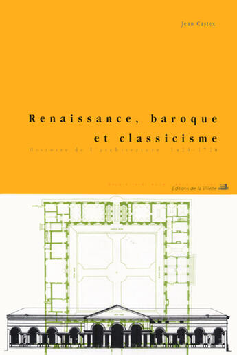 Couverture du livre « Renaissance, baroque et classicisme ; histoire de l'architecture 1420-1720 » de Jean Castex aux éditions La Villette