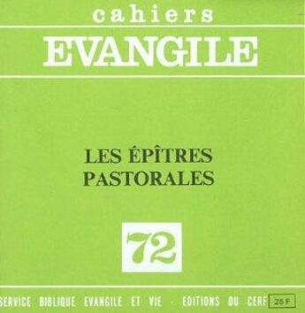 Couverture du livre « CE-72. Les Épitres pastorales » de Edouard Cothenet aux éditions Cerf