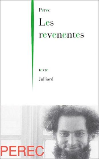 Couverture du livre « Les revenentes » de Georges Perec aux éditions Julliard