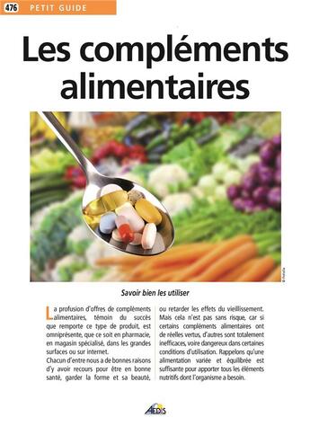 Couverture du livre « Les compléments alimentaires » de  aux éditions Aedis