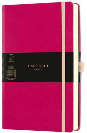 Couverture du livre « Carnet aquarela grand format quadrille fuchsia » de Castelli aux éditions Castelli Milano