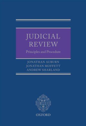 Couverture du livre « Judicial Review: Principles and Procedure » de Sharland Andrew aux éditions Oup Oxford