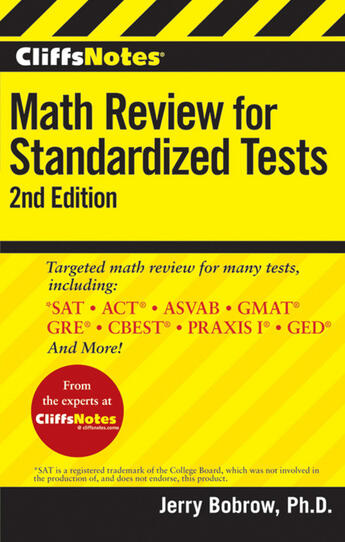 Couverture du livre « CliffsNotes Math Review for Standardized Tests, 2nd Edition » de Bobrow Jerry aux éditions Houghton Mifflin Harcourt