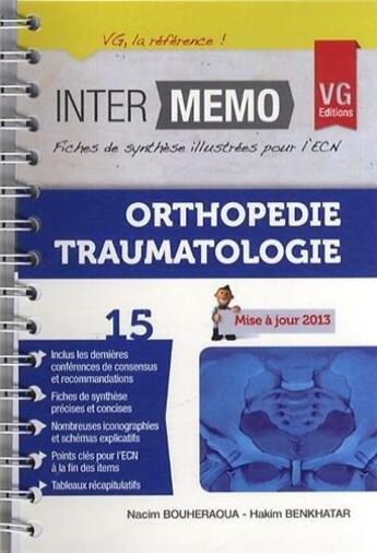 Couverture du livre « Inter memo orthopedie traumatologie » de Bouheraoua aux éditions Vernazobres Grego