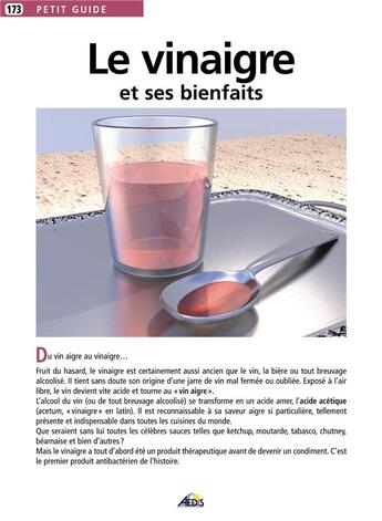 Couverture du livre « Le vinaigre et ses bienfaits » de  aux éditions Aedis