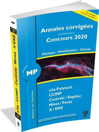 Couverture du livre « Annales des concours ; annales corrigées concours 2020 ; MP physique - modélisation - chimie (édition 2020) » de Louis Salkin aux éditions H & K