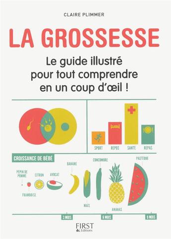 Couverture du livre « La grossesse ; le guide illustré pour tout comprendre en un coup d'oeil ! » de Claire Plimmer aux éditions First