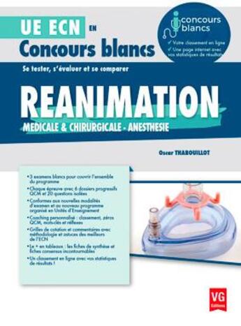 Couverture du livre « Ue ecn concours blancs reanimation » de Thabouillot O. aux éditions Vernazobres Grego