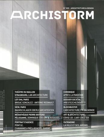 Couverture du livre « Archistorm n 103 - juillet/aout 2020 » de  aux éditions Archistorm