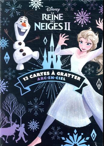 Couverture du livre « La reine des neiges 2 - les ateliers - bloc - 12 cartes a gratter arc-en-ciel - disney » de  aux éditions Disney Hachette