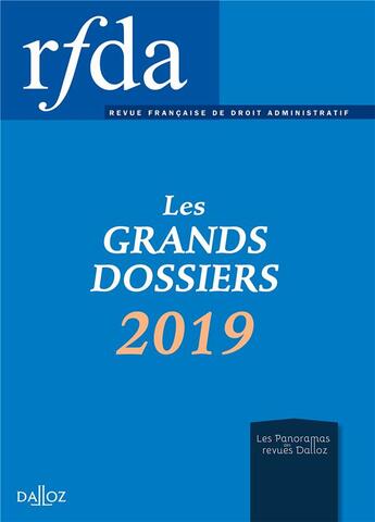 Couverture du livre « RFDA ; les grands dossiers 2019 » de  aux éditions Dalloz